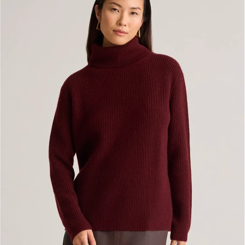 Women's Burgundy Turtleneck Sweater